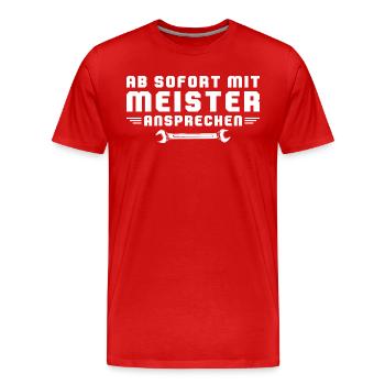 Kfz Mechatroniker Meisterprüfung bestanden - Männer Premium Bio T-Shirt - Rot - Vorne - Damien (186cm)