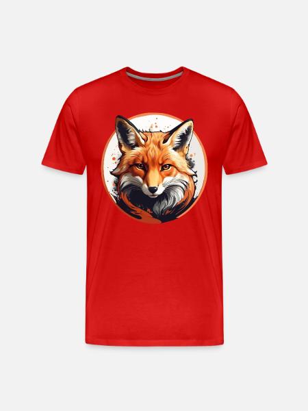 Red Fox Fox Portrait - Men's Premium Organic T-Shirt - red