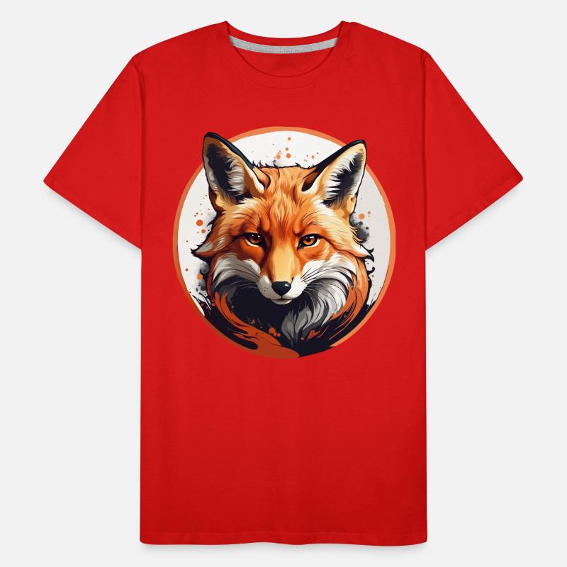 Rotfuchs Fuchs Portrait Männer Premium Bio T-Shirt