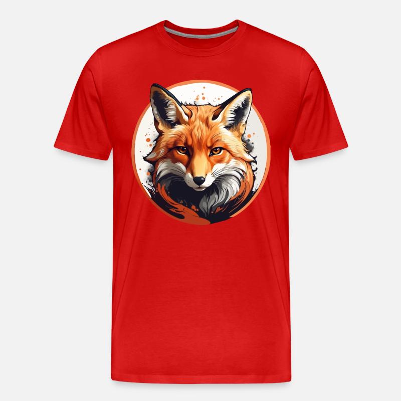 Rotfuchs Fuchs Portrait - Männer Premium Bio T-Shirt - Rot