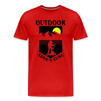 Outdoor Adventure bw - T-shirt bio Premium Homme - rouge - Devant - Damien (186cm)
