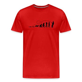 T-shirt Evolution Angler - T-shirt bio Premium Homme - rouge - Devant - Damien (186cm)