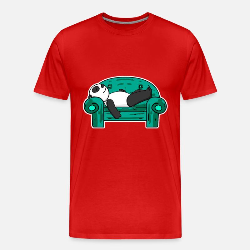 panda - Men's Premium Organic T-Shirt - red