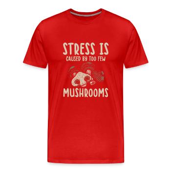 Mushroomer - Men's Premium Organic T-Shirt - red - Front - Damien (186cm)