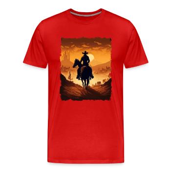 Désert de cowboy de l’Ouest - T-shirt bio Premium Homme - rouge - Devant - Damien (186cm)