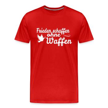 Den Frieden schaffen ohne Waffen - Friedenstaube - Männer Premium Bio T-Shirt - Rot - Vorne - Damien (186cm)