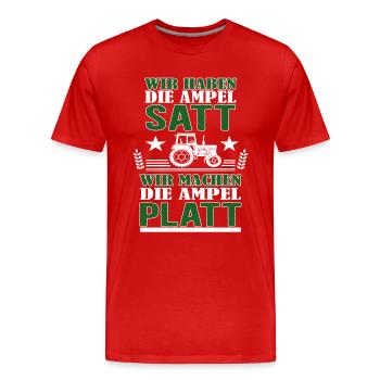 Landwirte protestieren gegen Ampel - Bauern Demo - Männer Premium Bio T-Shirt - Rot - Vorne - Damien (186cm)