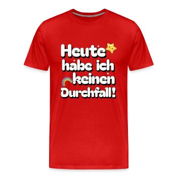 Heute keinen Durchfall - Dünnschiss Flitzekacke - Männer Premium Bio T-Shirt - Rot - Vorne - Damien (186cm)