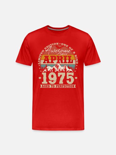 April 1975 Vintage Vintage Fødselsdagsgave - Herre Premium T-shirt økologisk - 