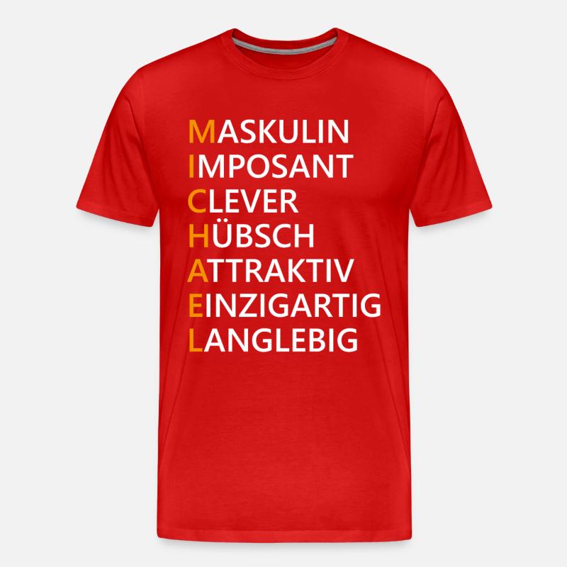Michael Name Geschenk - Männer Premium Bio T-Shirt - Rot