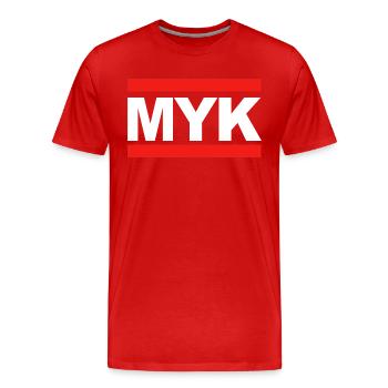 Myk - Mayen - Motiv für Mayener Jungs und Mädels - Männer Premium Bio T-Shirt - Rot - Vorne - Damien (186cm)