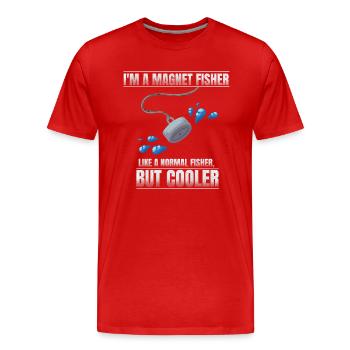 Je suis un pêcheur d’aimants - T-shirt bio Premium Homme - rouge - Devant - Damien (186cm)