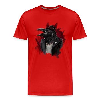 raven - Männer Premium Bio T-Shirt - Rot - Vorne - Damien (186cm)