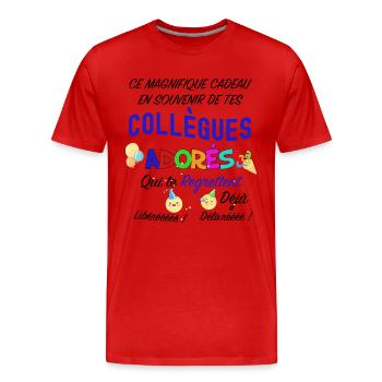 Collegues idée cadeau - T-shirt bio Premium Homme - rouge - Devant - Damien (186cm)