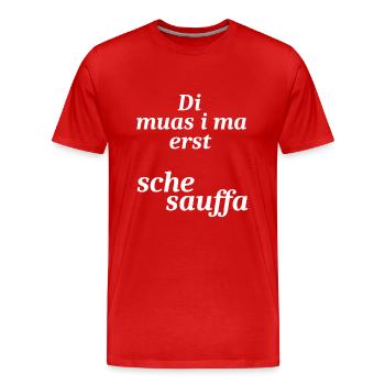 bayerisch schön durch bier - Männer Premium Bio T-Shirt - Rot - Vorne - Damien (186cm)