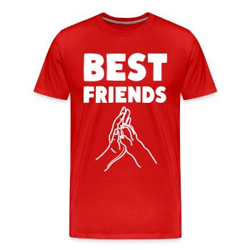 Meilleurs amis Chiens de compagnie - T-shirt bio Premium Homme - rouge - Devant - Damien (186cm)