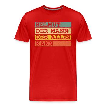 Der Mann Der Alles kann Helmut - Männer Premium Bio T-Shirt - Rot - Vorne - Damien (186cm)