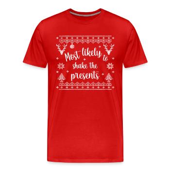most likely to shake the presents - Männer Premium Bio T-Shirt - Rot - Vorne - Damien (186cm)