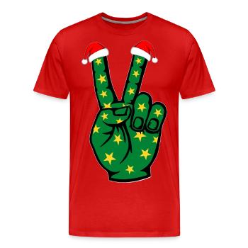 Symbole de la paix de Noël - T-shirt bio Premium Homme - rouge - Devant - Damien (186cm)