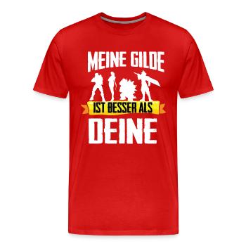 WOW Shirt-Meine Gilde - Männer Premium Bio T-Shirt - Rot - Vorne - Damien (186cm)