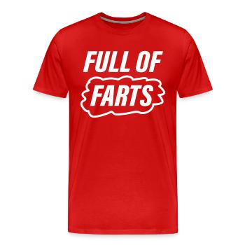 Full Of Farts - Men's Premium Organic T-Shirt - red - Front - Damien (186cm)