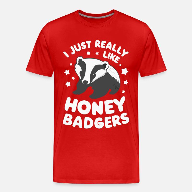 Dachs Honigdachs Tier - Männer Premium Bio T-Shirt - Rot