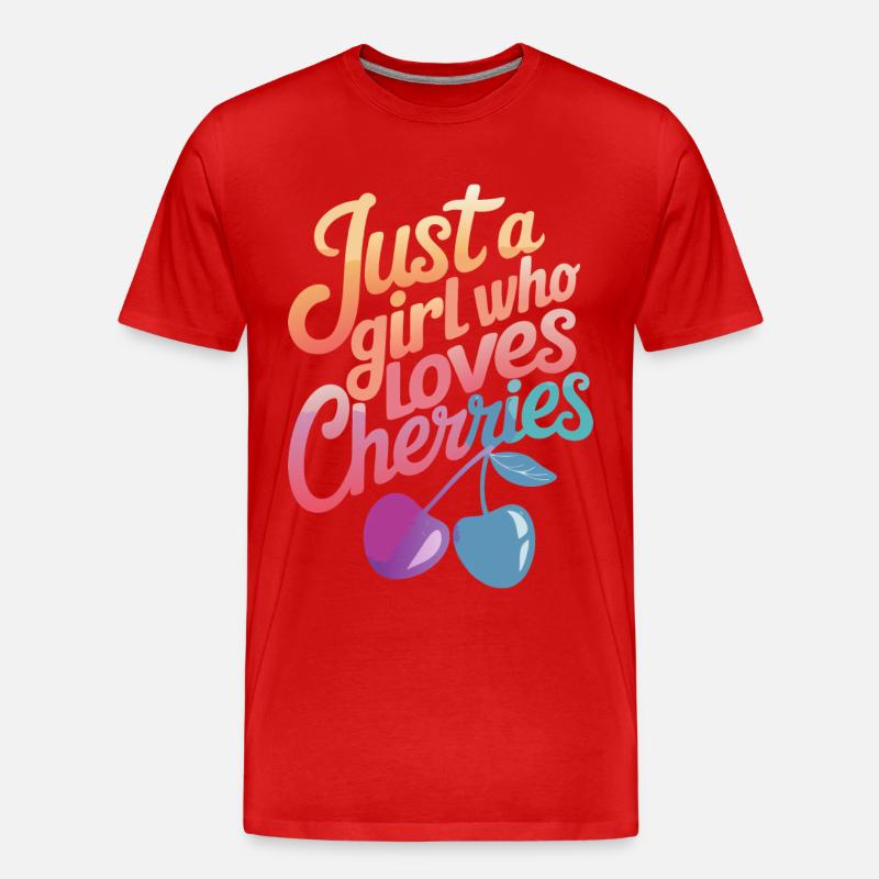 Kirsche Kirschen Früchte Essen - Männer Premium Bio T-Shirt - Rot