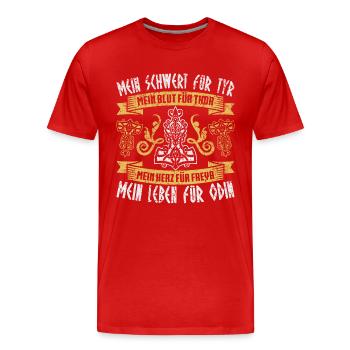 Mein Blut für Thor - Männer Premium Bio T-Shirt - Rot - Vorne - Damien (186cm)