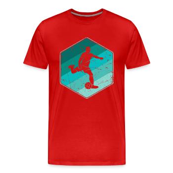 Footballer Retro Football Player Football Player - Men's Premium Organic T-Shirt - red - Front - Damien (186cm)