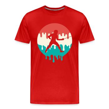 fencing dripping fencing sport épée fencer - Men's Premium Organic T-Shirt - red - Front - Damien (186cm)