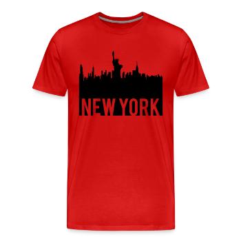 New York city Skyline - Männer Premium Bio T-Shirt - Rot - Vorne - Damien (186cm)
