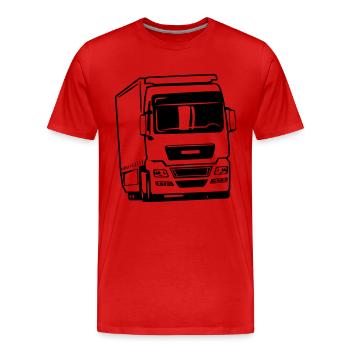 Truck truck Liebherr - Men's Premium Organic T-Shirt - red - Front - Damien (186cm)