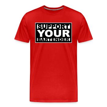 Barman - T-shirt bio Premium Homme - rouge - Devant - Damien (186cm)
