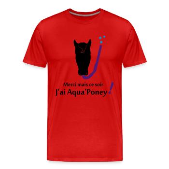 Aqua poney 3 - T-shirt bio Premium Homme - rouge - Devant - Damien (186cm)