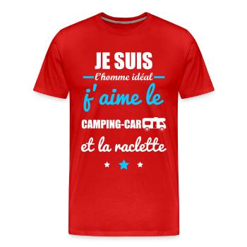 Homme idéal Camping car, camping-cariste - T-shirt bio Premium Homme - rouge - Devant - Damien (186cm)
