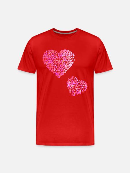 Two pink hearts - Men's Premium Organic T-Shirt - red
