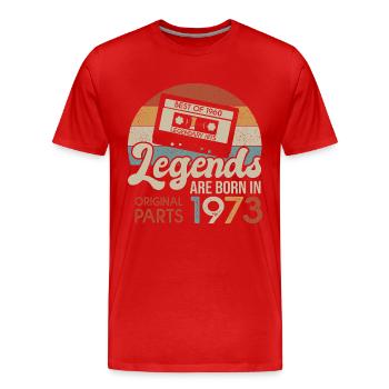 Legends Casette 1973 Geburtstagsgeschenk 50 Jahre - Männer Premium Bio T-Shirt - Rot - Vorne - Damien (186cm)
