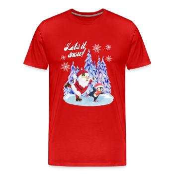 WINTER SKATING TIME - Men's Premium Organic T-Shirt - red - Front - Damien (186cm)