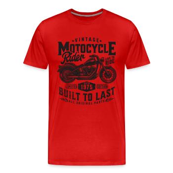 1975 Vintage Motorcycle Birthday Gift - Men's Premium Organic T-Shirt - red - Front - Damien (186cm)