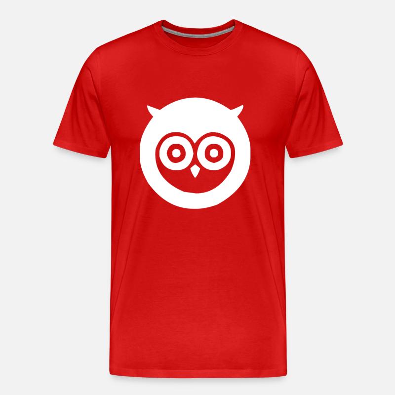 Eule mit großen Augen - Männer Premium Bio T-Shirt - Rot