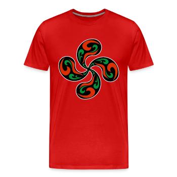 Croix Basque - T-shirt bio Premium Homme - rouge - Devant - Damien (186cm)