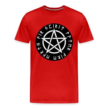 Pentagram - T-shirt bio Premium Homme - rouge - Devant - Damien (186cm)