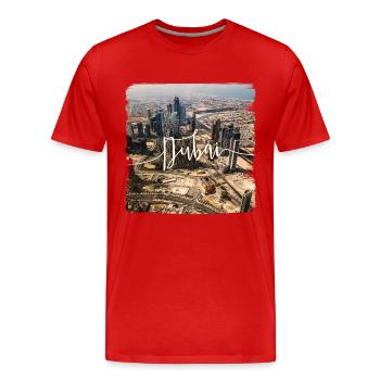 Dubai - Männer Premium Bio T-Shirt - Rot - Vorne - Damien (186cm)