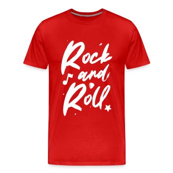 Rock and roll - T-shirt bio Premium Homme - rouge - Devant - Damien (186cm)