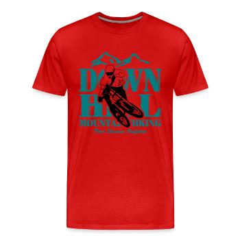 Downhill - Mountainbiking - T-shirt bio Premium Homme - rouge - Devant - Damien (186cm)