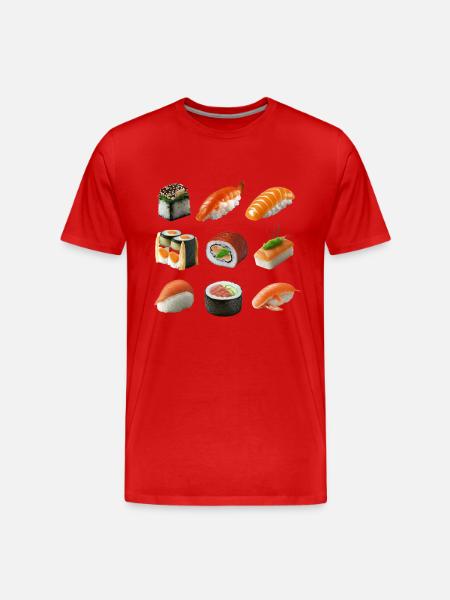 Different sushi variations - Men's Premium Organic T-Shirt - red