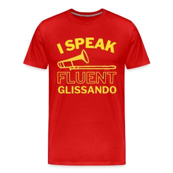 Drôle de tromboniste Tromboniste Trombone Dicton - T-shirt bio Premium Homme - rouge - Devant - Damien (186cm)