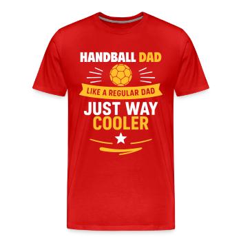 Handball Dad – Father’s Day Gift - Men's Premium Organic T-Shirt - red - Front - Damien (186cm)