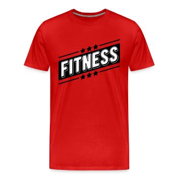 Fitness Fit Sports Sports - Men's Premium Organic T-Shirt - red - Front - Damien (186cm)