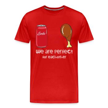 Perfect love between food and drink - Men's Premium Organic T-Shirt - red - Front - Damien (186cm)